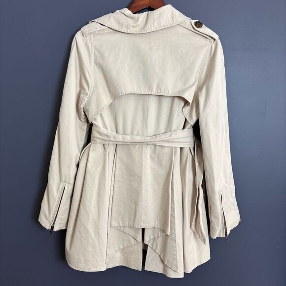 Millard Fillmore MF-13 Trench Coat Light Tan Beige Size Large Steampunk Unique - Picture 2 of 16